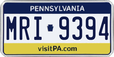 PA license plate MRI9394