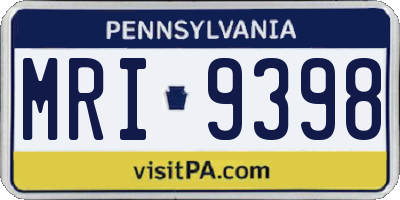 PA license plate MRI9398