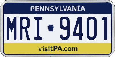 PA license plate MRI9401