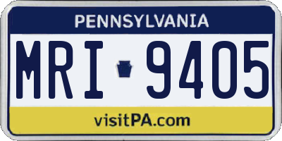 PA license plate MRI9405