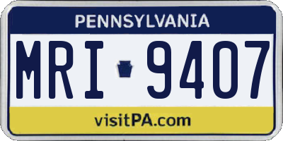 PA license plate MRI9407