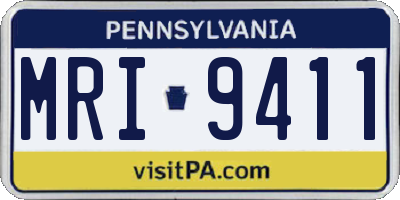 PA license plate MRI9411
