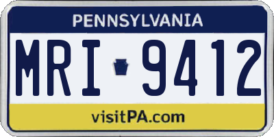 PA license plate MRI9412