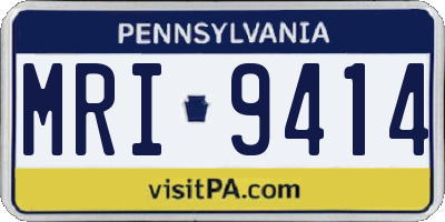 PA license plate MRI9414