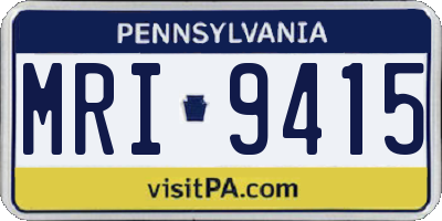 PA license plate MRI9415