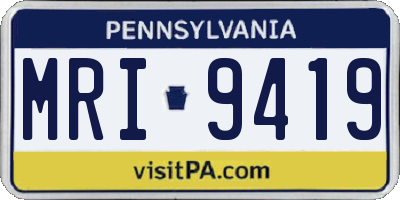 PA license plate MRI9419