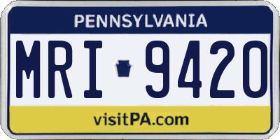 PA license plate MRI9420