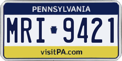 PA license plate MRI9421