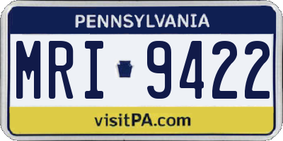 PA license plate MRI9422