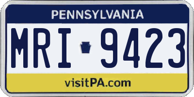 PA license plate MRI9423