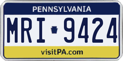 PA license plate MRI9424