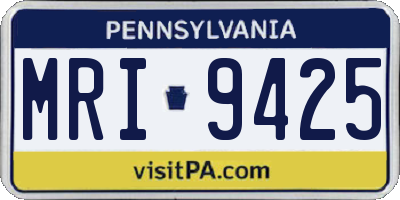 PA license plate MRI9425