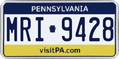 PA license plate MRI9428