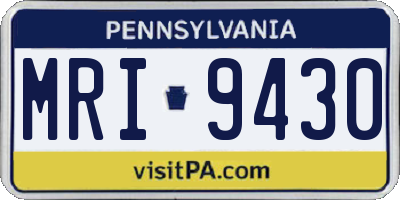 PA license plate MRI9430