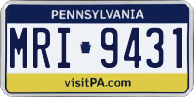 PA license plate MRI9431