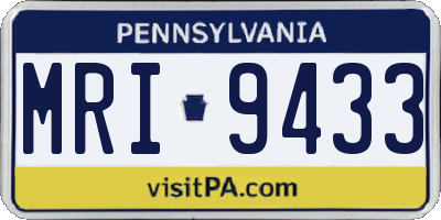 PA license plate MRI9433
