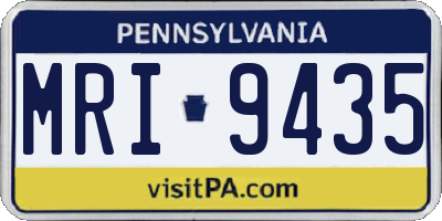 PA license plate MRI9435