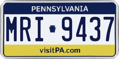 PA license plate MRI9437