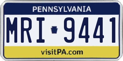 PA license plate MRI9441