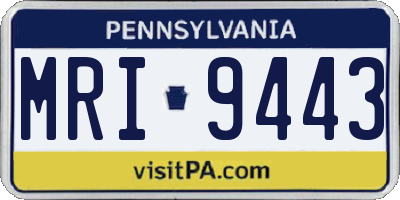 PA license plate MRI9443