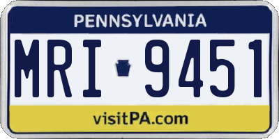 PA license plate MRI9451