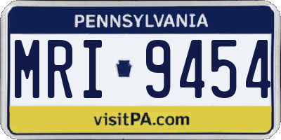PA license plate MRI9454