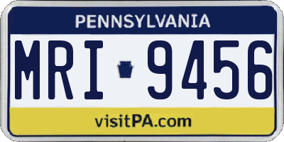 PA license plate MRI9456