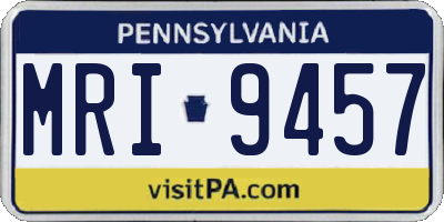 PA license plate MRI9457