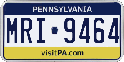 PA license plate MRI9464