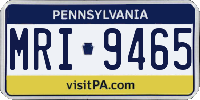 PA license plate MRI9465