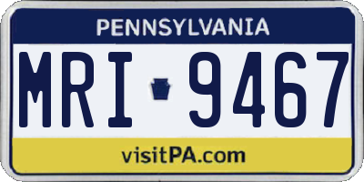 PA license plate MRI9467