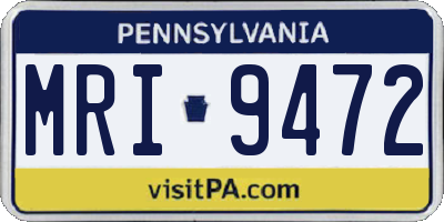 PA license plate MRI9472