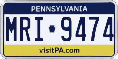 PA license plate MRI9474