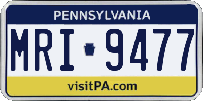 PA license plate MRI9477