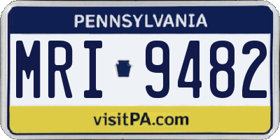 PA license plate MRI9482