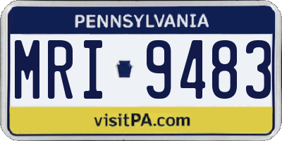 PA license plate MRI9483