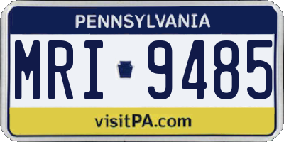 PA license plate MRI9485