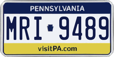 PA license plate MRI9489