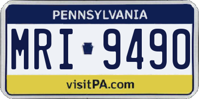 PA license plate MRI9490