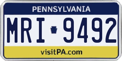 PA license plate MRI9492