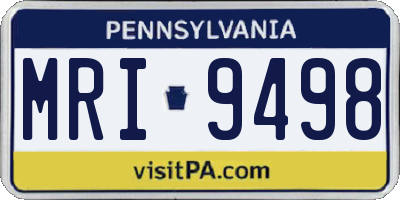 PA license plate MRI9498