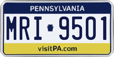 PA license plate MRI9501