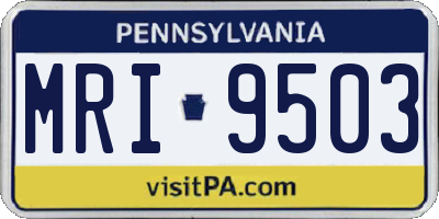 PA license plate MRI9503