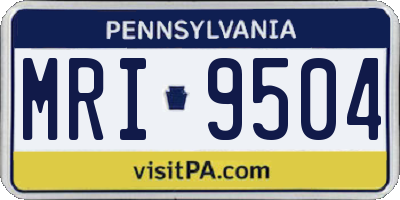 PA license plate MRI9504