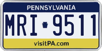 PA license plate MRI9511