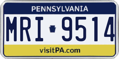PA license plate MRI9514