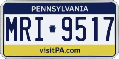 PA license plate MRI9517