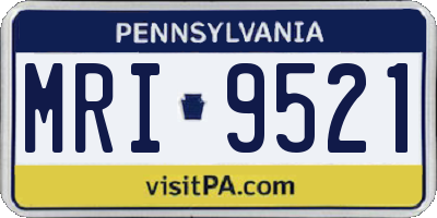 PA license plate MRI9521