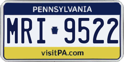 PA license plate MRI9522