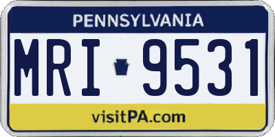 PA license plate MRI9531